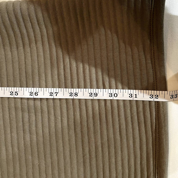 ZARA Size S Dress NEW Mock Turtleneck Ribbed Olive Green Soft Tunic Minamalist - Picture 9 of 15